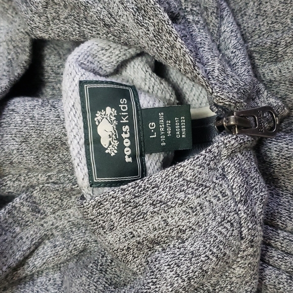 Charcoal grey Roots kids zip up hoodie - Picture 3 of 4